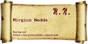 Mirgics Nedda névjegykártya